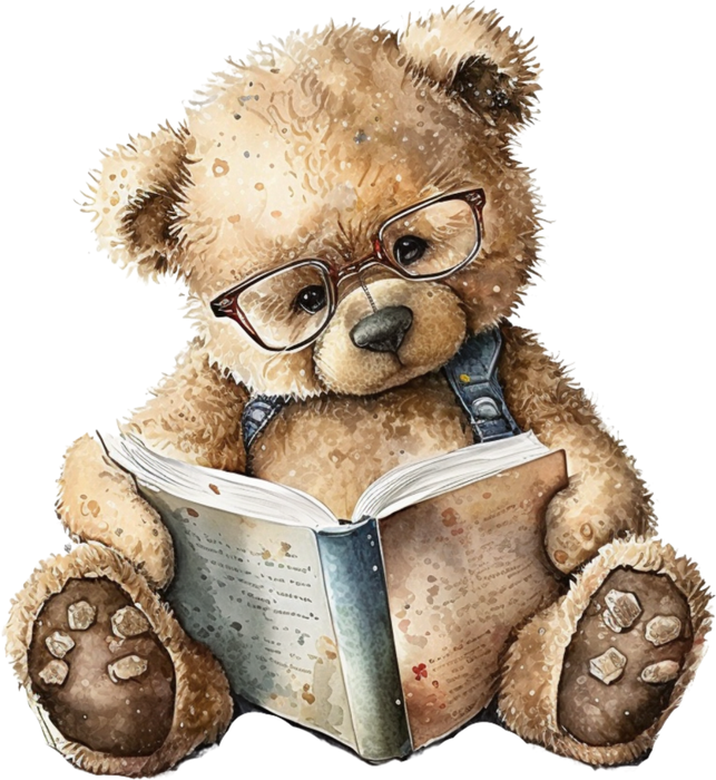 Motivtransfer 2716 Teddy liest ein Buch