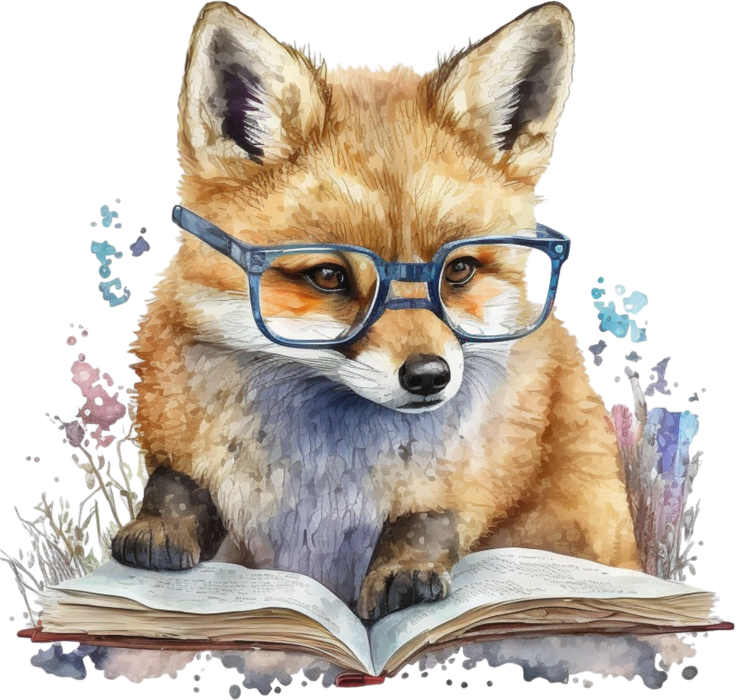 Motivtransfer 2720 Fuchs liest ein Buch