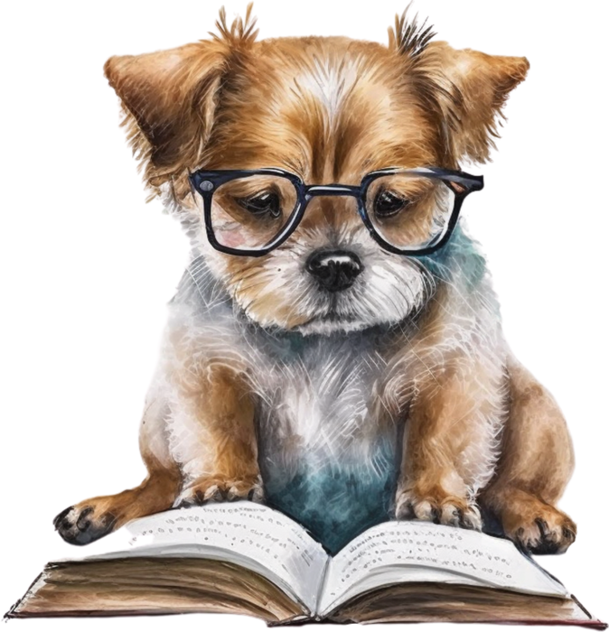 Motivtransfer 2722 Hund liest ein Buch