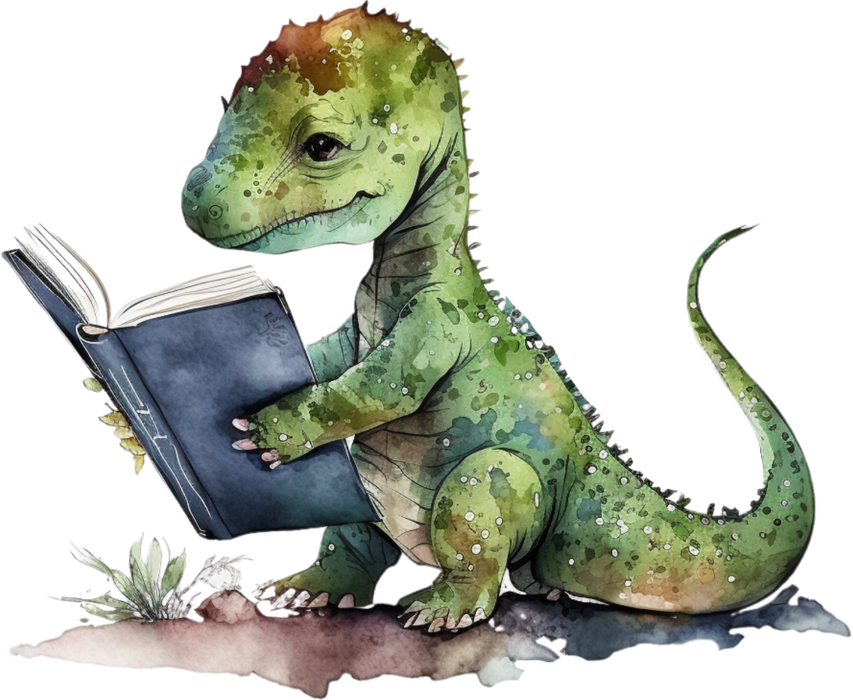 Motivtransfer 2728 Echse liest ein Buch