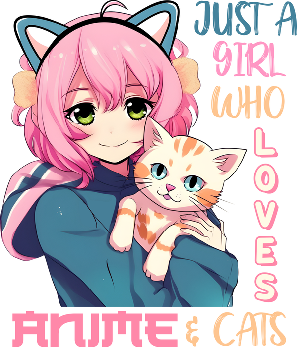 Motivtransfer 2761 Just a girl who loves Anime and video cats