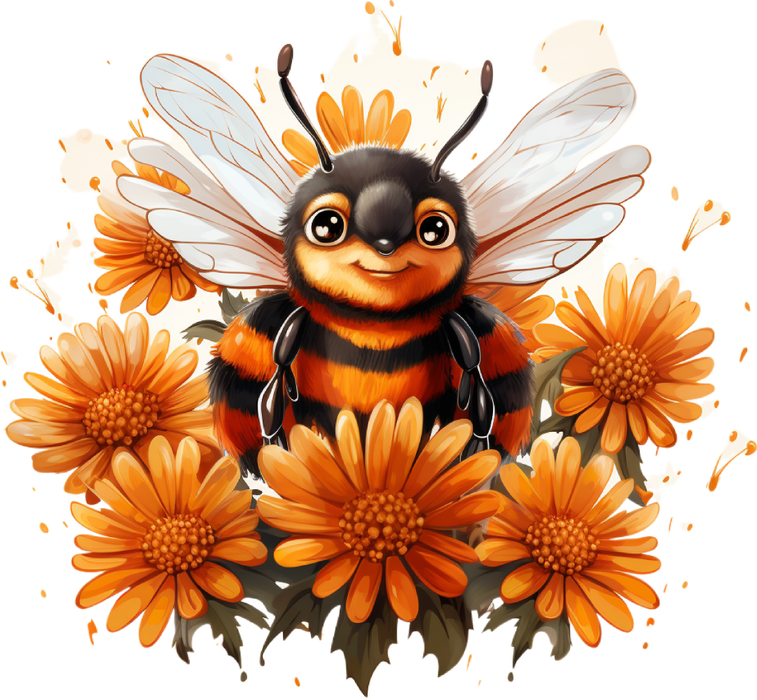 Motivtransfer 2799 Biene mit Margarithen
