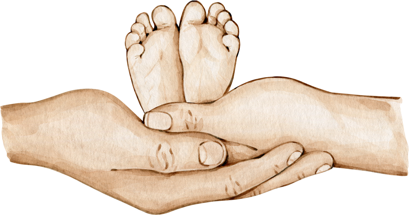 Motivtransfer 2809 Familie Hände mit Babyfüsschen