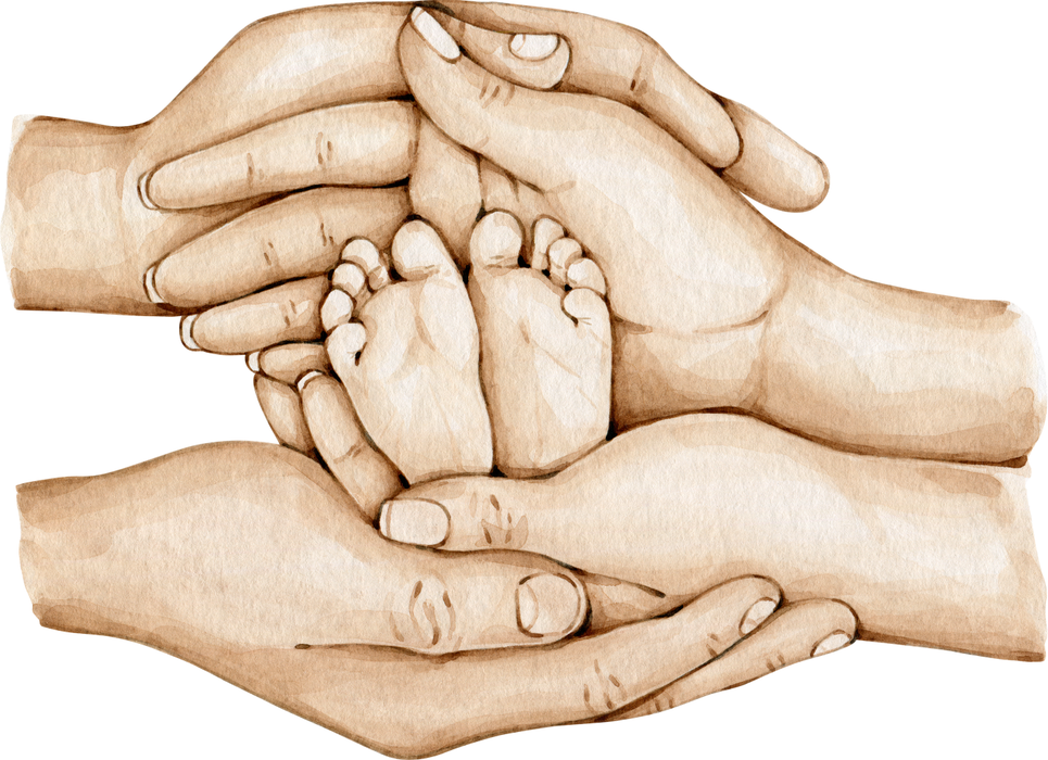Motivtransfer 2812 Familie Hände mit Babyfüsschen