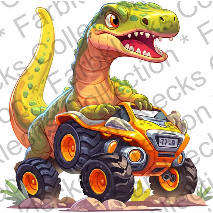 Motivtransfer 2826 Monstertruck mit Dino grün
