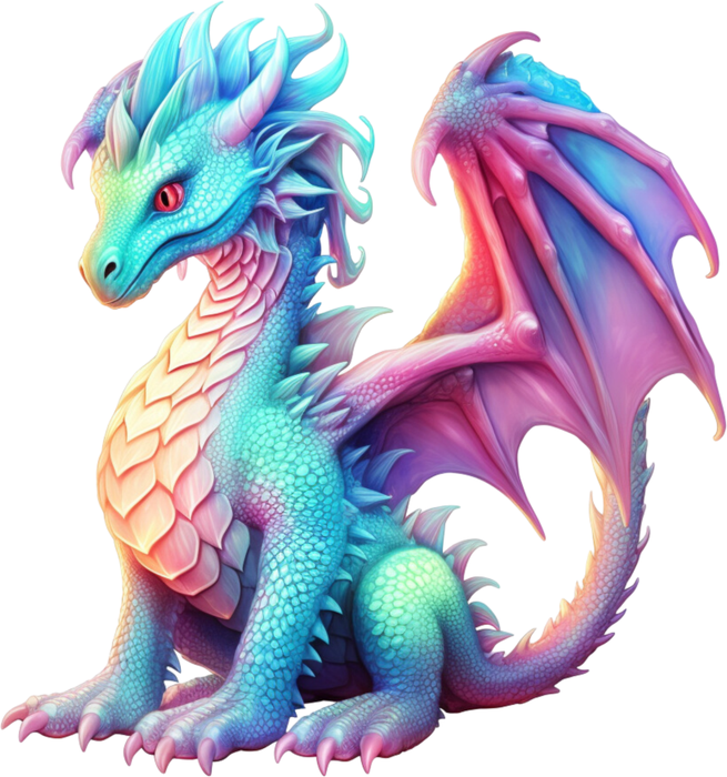 Motivtransfer 2838 Bunter Drache mit Flügeln