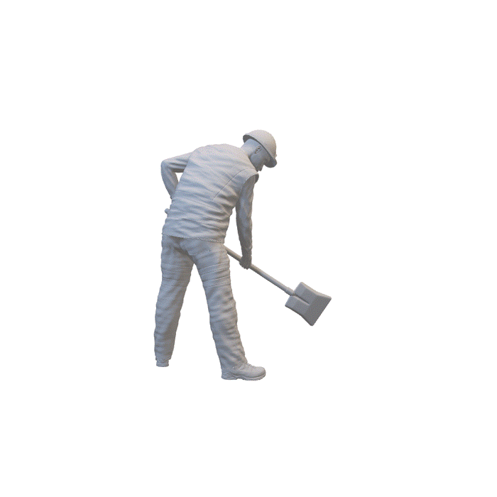 Gleisarbeiter mit Schaufel - (3DP-288)