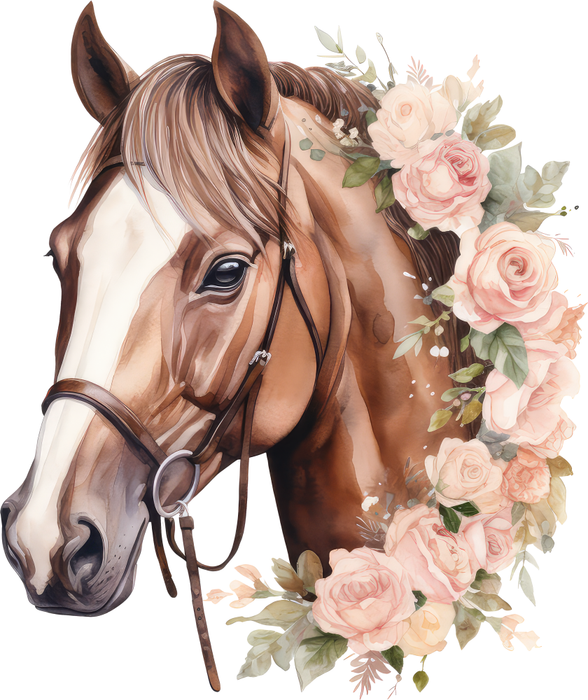 Motivtransfer 2896 Pferd mit Blumen im Haar