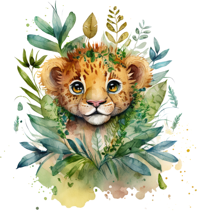 Motivtransfer 2917 Tigerbaby im Dschungel