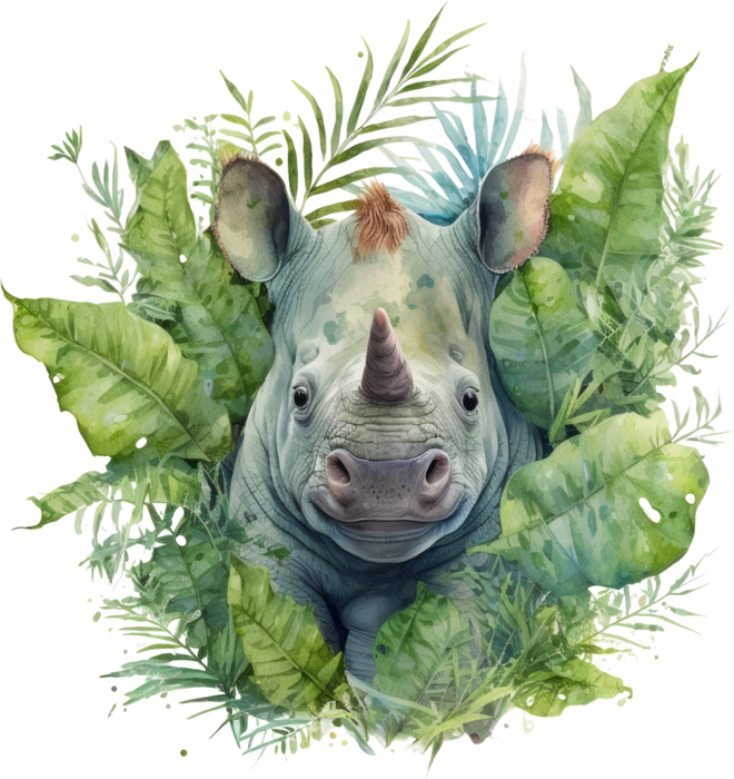 Motivtransfer 2923 Nashorn im Dschungel