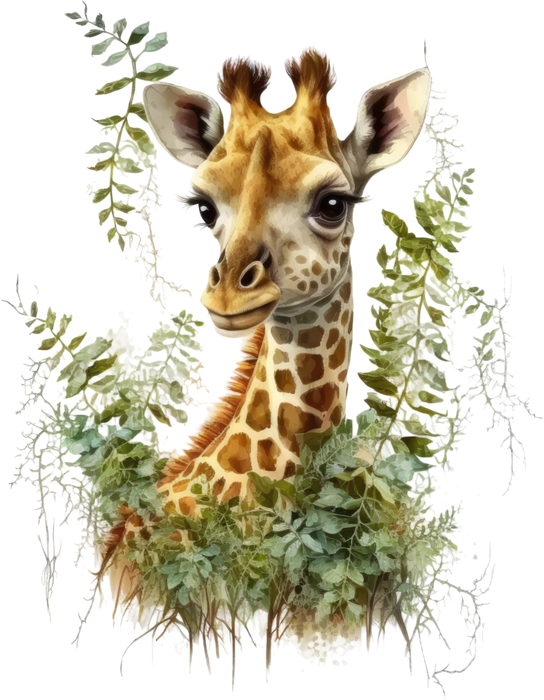Motivtransfer 2939 Giraffe im Dschungel