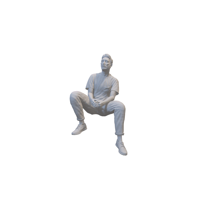 Mann sitzt auf dem Auto - (3DP-297)