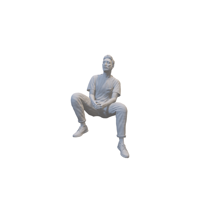 Mann sitzt auf dem Auto - (3DP-297)