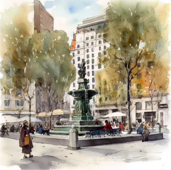 Motivtransfer 2989 New York Brunnen