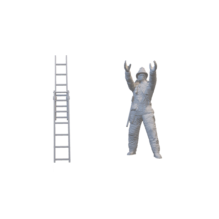 Feuerwehrmann stellt Leiter auf - (3DP-300)