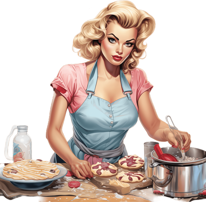 Motivtransfer 3101 Frau beim Kuchen backen