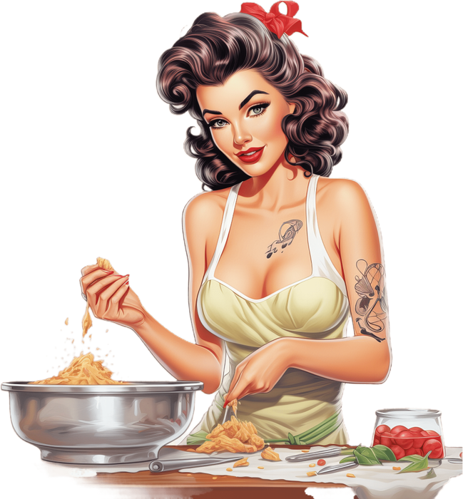 Motivtransfer 3104 Frau beim Kuchen backen