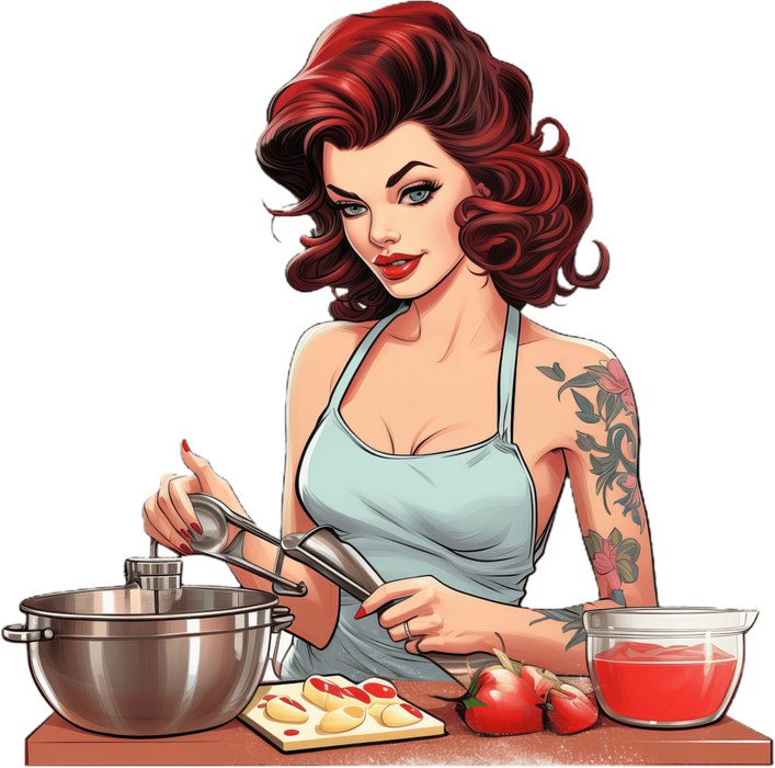 Motivtransfer 3105 Frau beim Kuchen backen