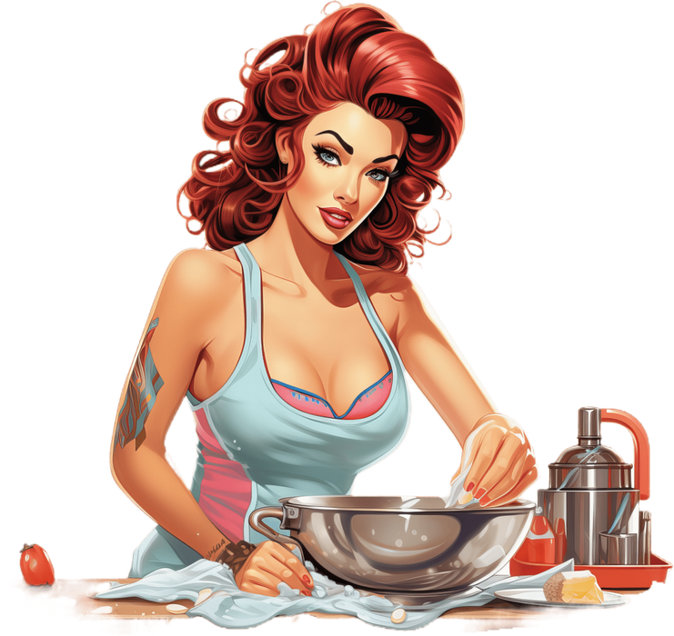 Motivtransfer 3114 Frau beim backen