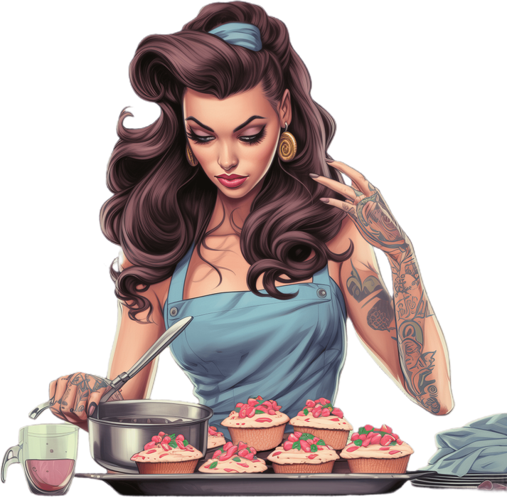 Motivtransfer 3116 Frau beim backen