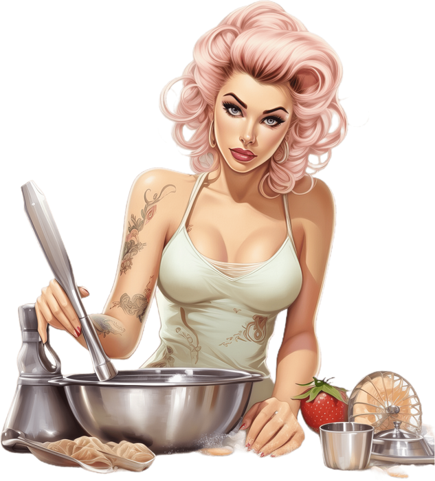 Motivtransfer 3117 Frau beim backen