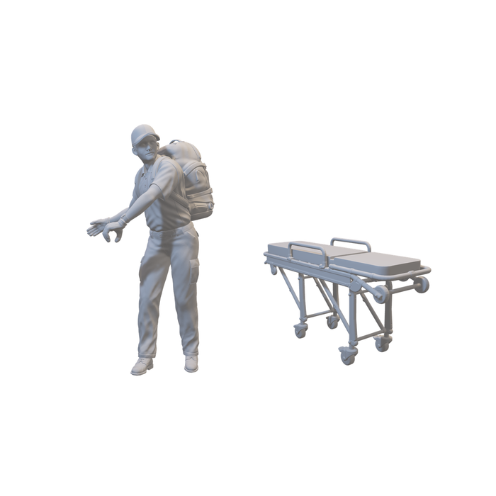 Sanitäter mit Rucksack und Trage (3DP-32)