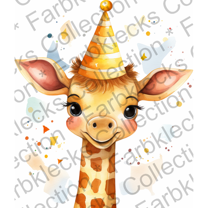 Motivtransfer 3208 Giraffe mit Hut