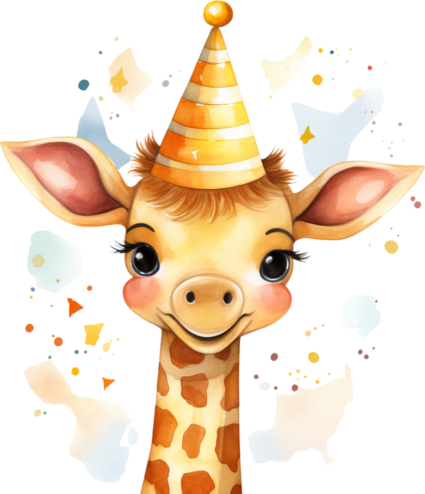 Motivtransfer 3208 Giraffe mit Hut