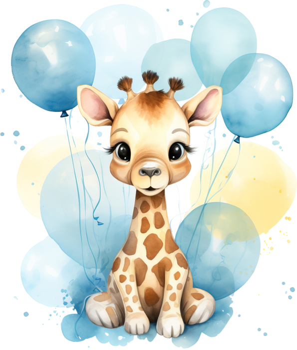Motivtransfer 3209 Giraffe mit Ballons