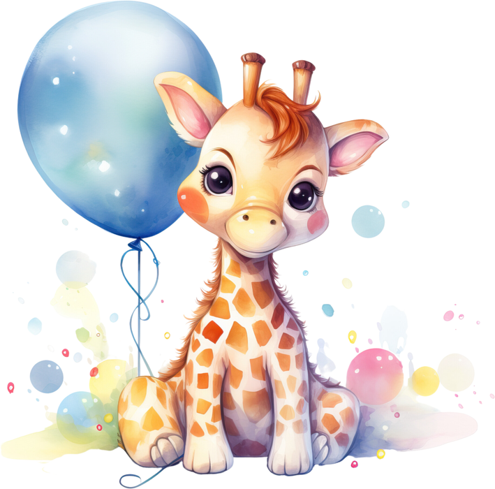 Motivtransfer 3212 Giraffe mit Ballons