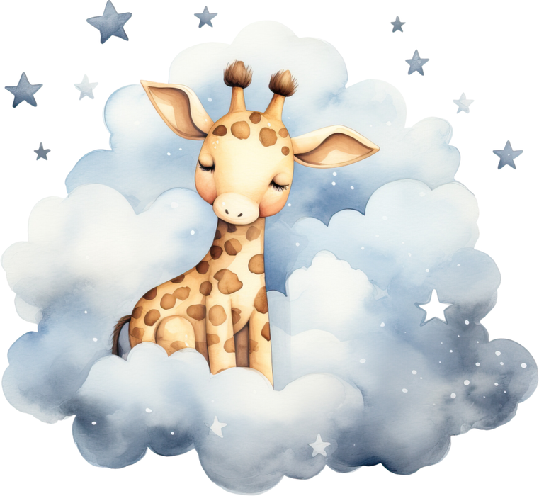Motivtransfer 3214 Giraffe schläft auf Wolke