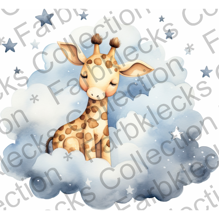 Motivtransfer 3214 Giraffe schläft auf Wolke