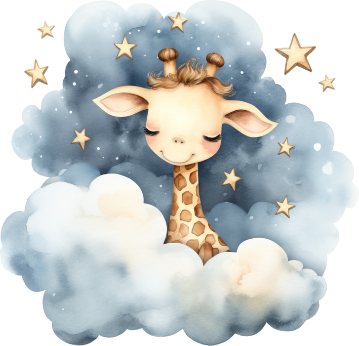 Motivtransfer 3215 Giraffe schläft auf Wolke