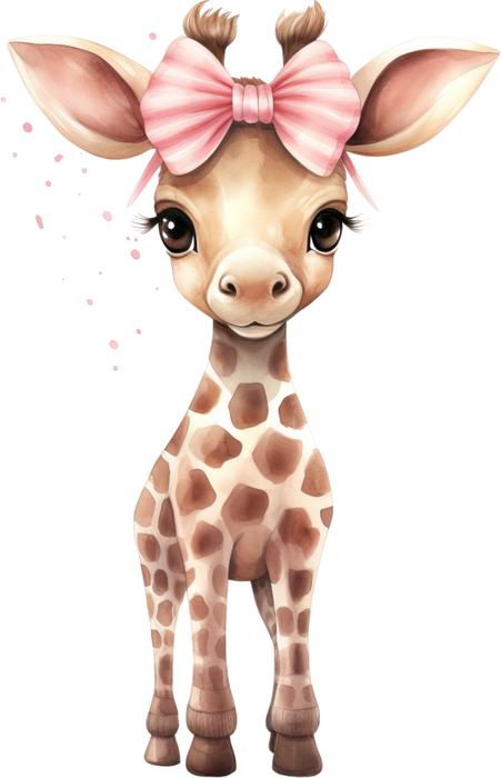 Motivtransfer 3216 Giraffe mit Schleife im Haar