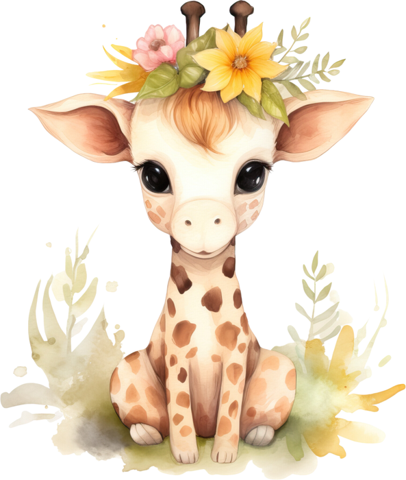 Motivtransfer 3219 Giraffe mit Blume