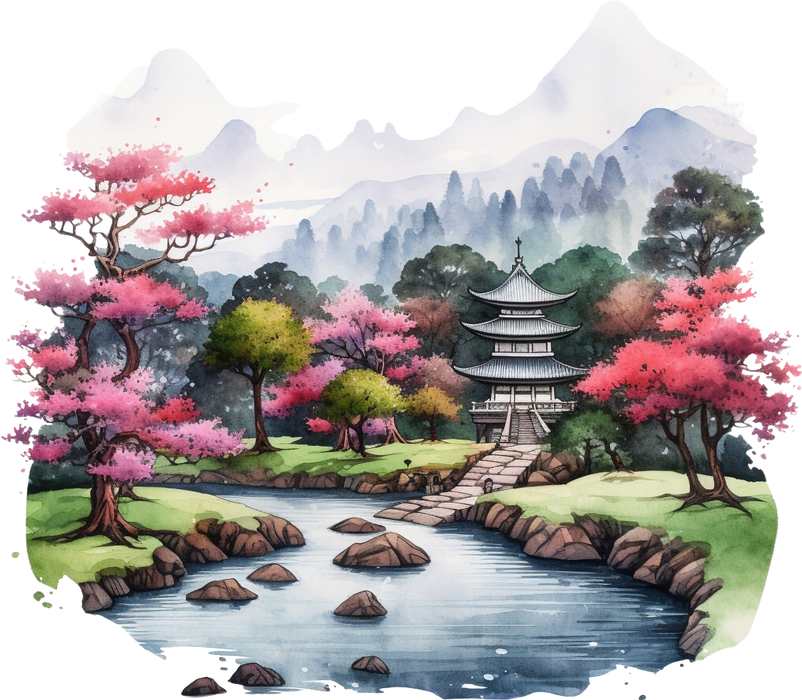 Motivtransfer 3223 Japanische Landschaft