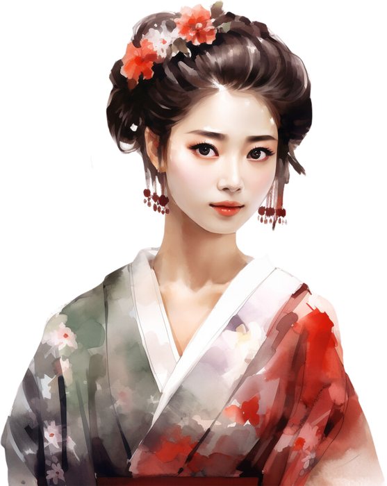 Motivtransfer 3234 Japanerin in tradionellen Gewändern