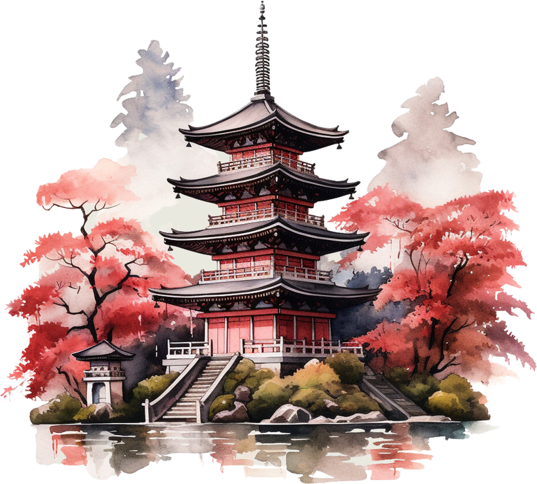 Motivtransfer 3236 Japanische Landschaft am Wasser