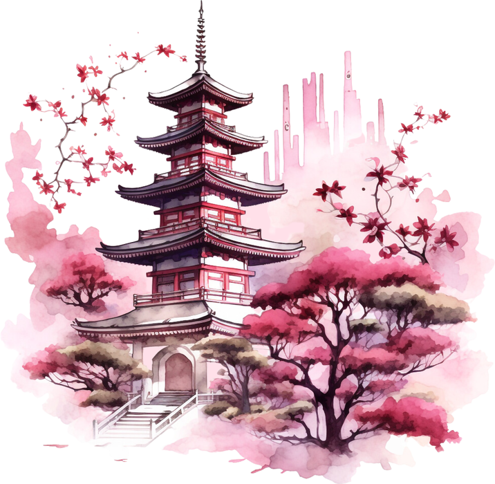 Motivtransfer 3237 Japanische Landschaft am Wasser