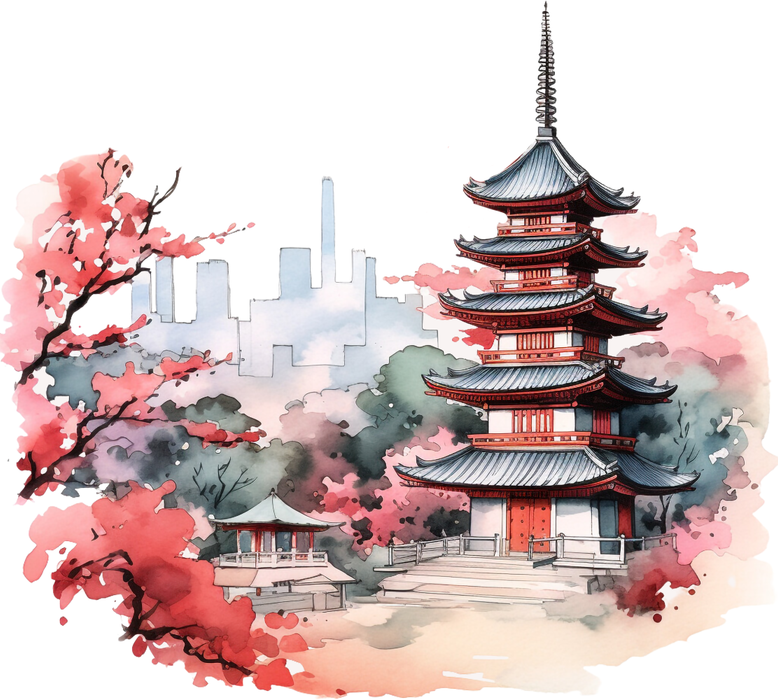 Motivtransfer 3238 Japanische Landschaft am Wasser