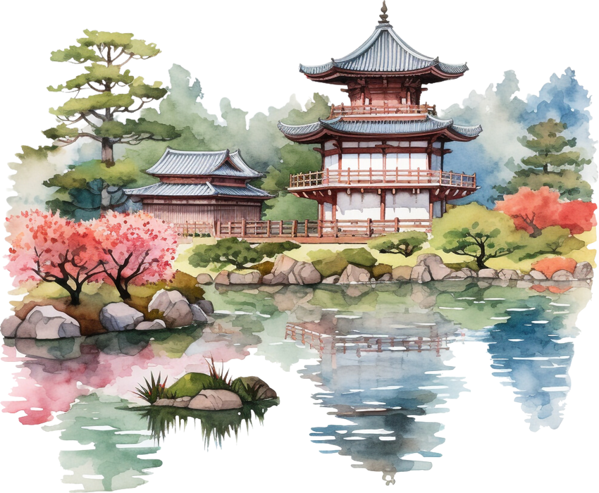 Motivtransfer 3246 Japanische Landschaft mit Teich