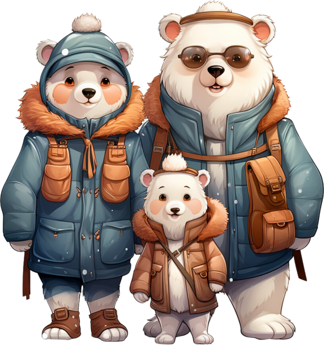 Motivtransfer 3255 Eisbären mit Jacke