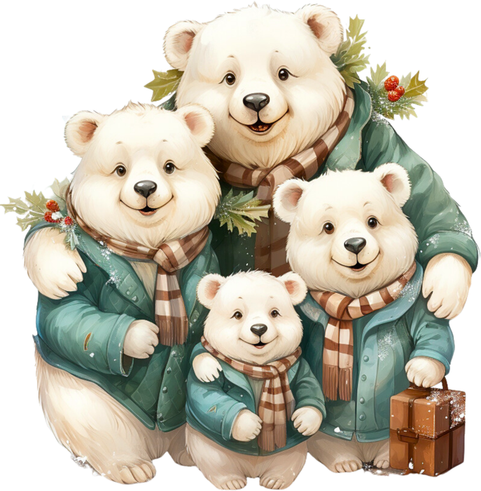 Motivtransfer 3256 Eisbären mit Jacke