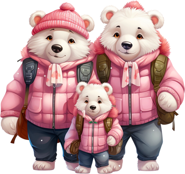 Motivtransfer 3258 Eisbären mit Jacke