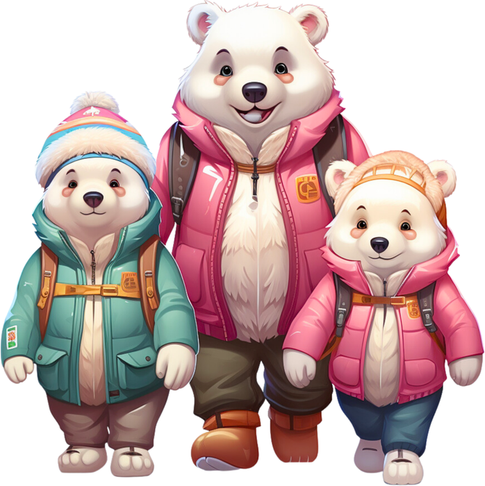 Motivtransfer 3259 Eisbären mit Jacke