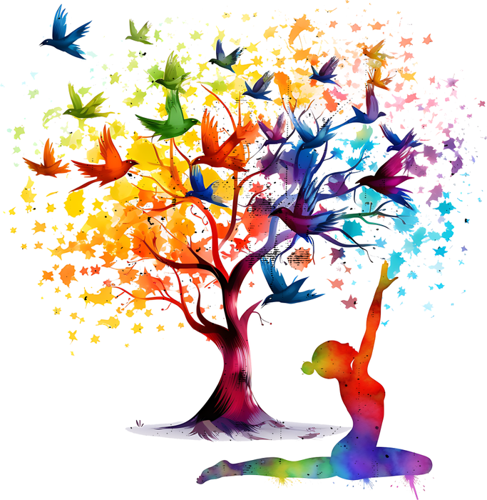 Motivtransfer 3262 Yoga mit Baum