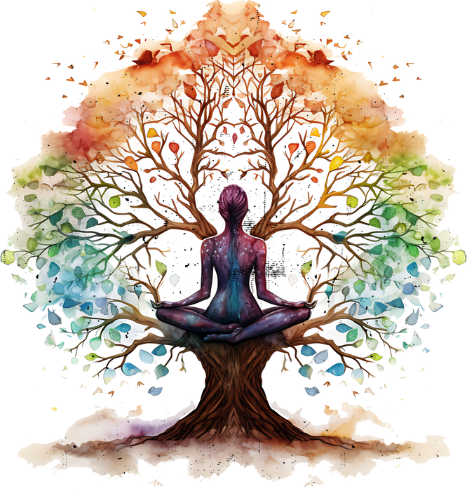 Motivtransfer 3268 Baum mit Yogaposition