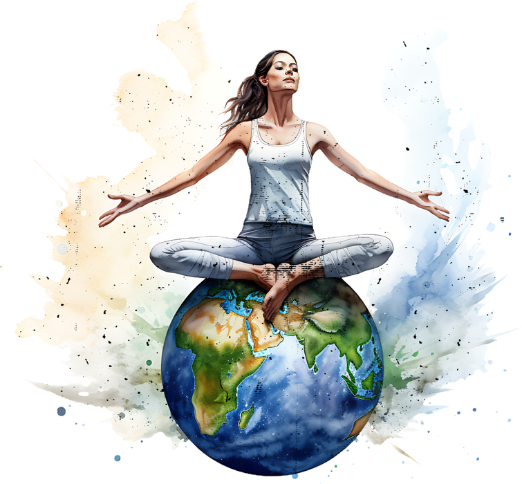 Motivtransfer 3272 Yoga auf Weltkugel