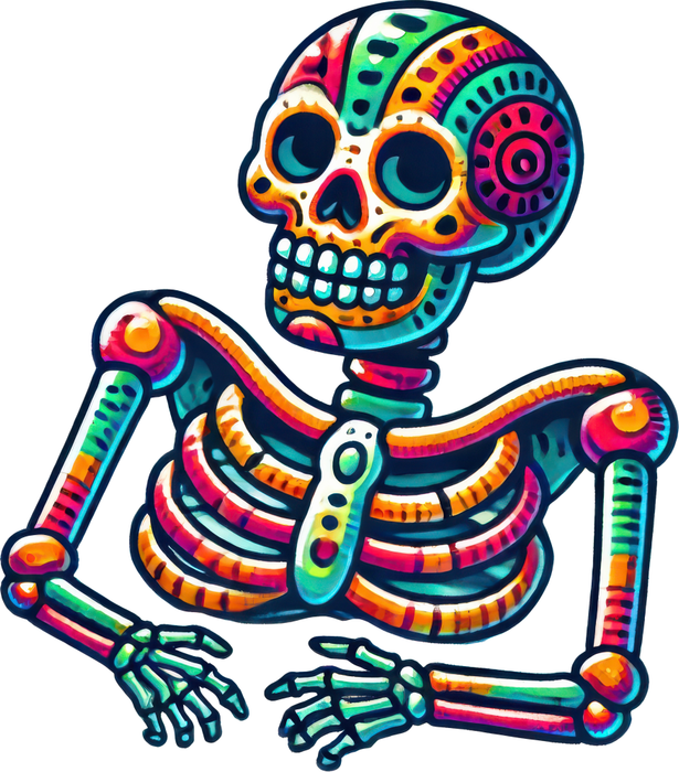 Motivtransfer 3319 Skelett bunt Illustration