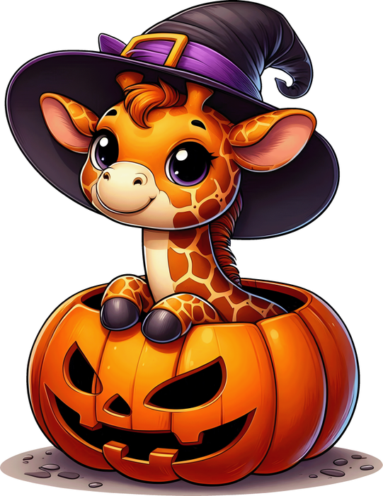 Motivtransfer 3374 Kürbis mit süsser Giraffe